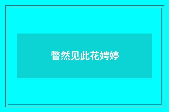 瞥然见此花娉婷