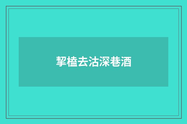 挈榼去沽深巷酒