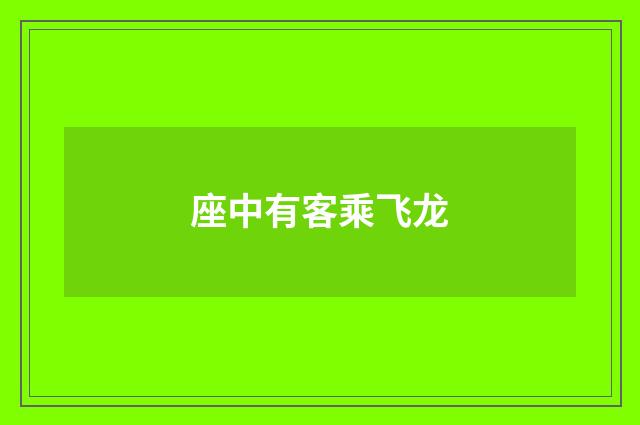 座中有客乘飞龙
