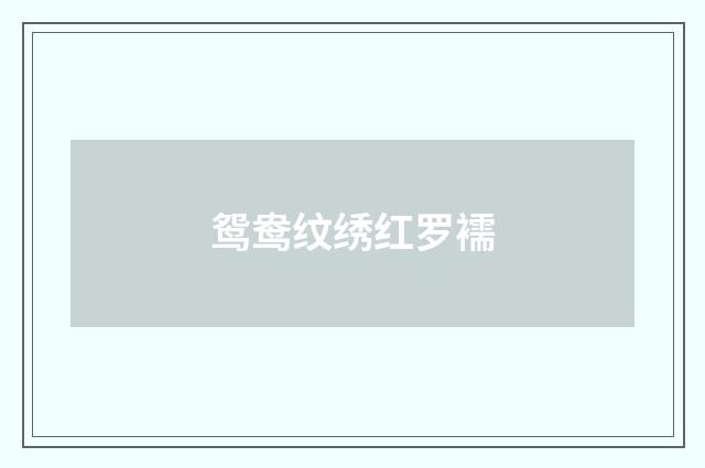 鸳鸯纹绣红罗襦