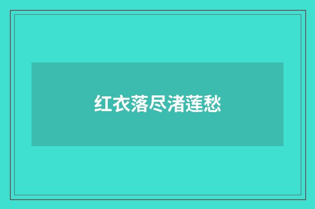 红衣落尽渚莲愁