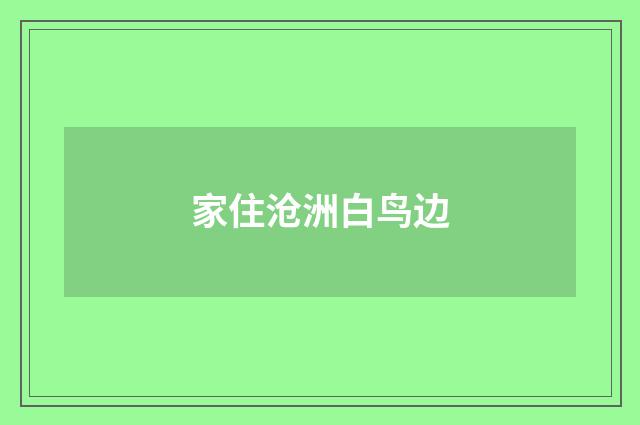 家住沧洲白鸟边