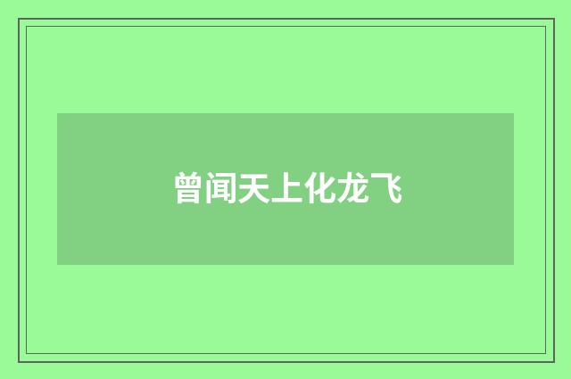 曾闻天上化龙飞