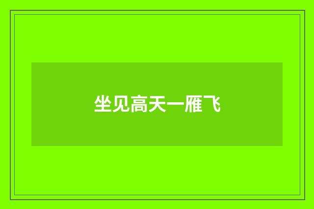 坐见高天一雁飞