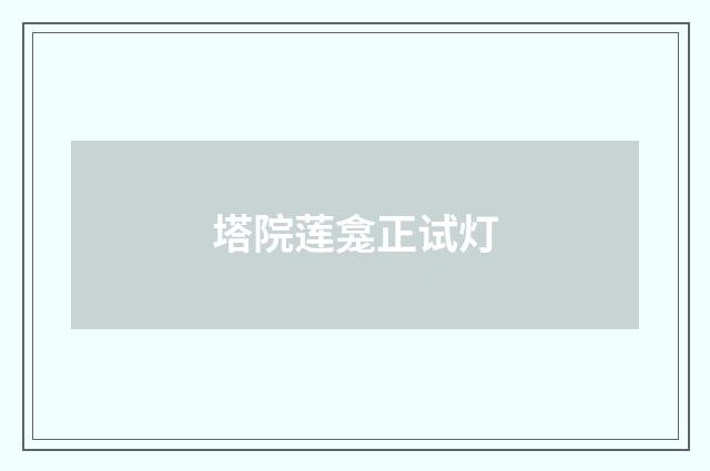塔院莲龛正试灯