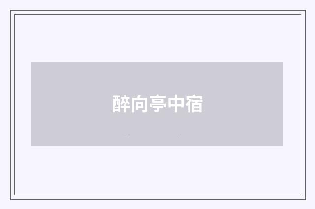 醉向亭中宿