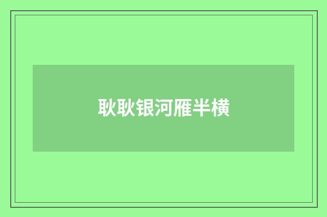 耿耿银河雁半横