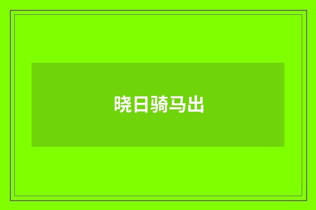 晓日骑马出