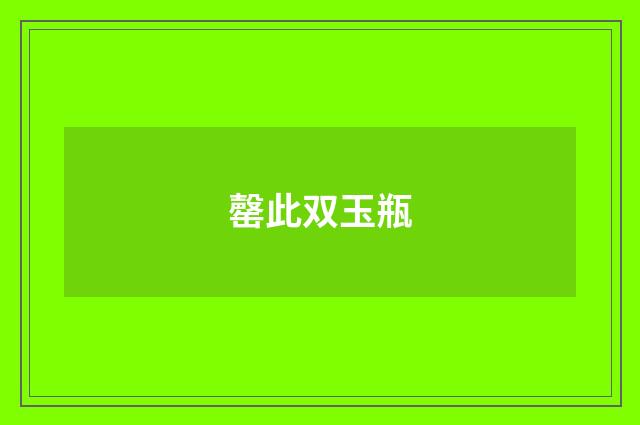 罄此双玉瓶