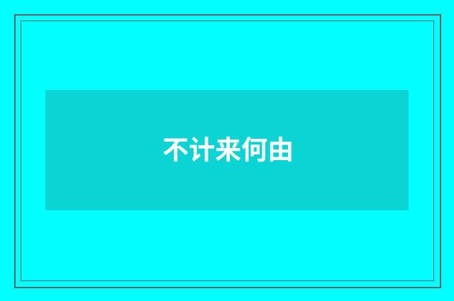 不计来何由