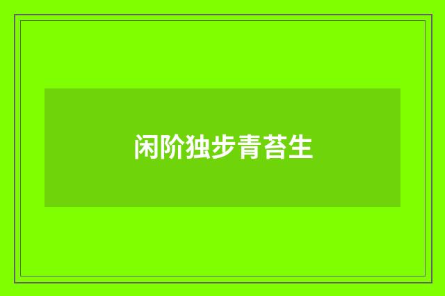 闲阶独步青苔生