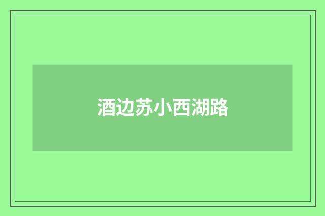 酒边苏小西湖路