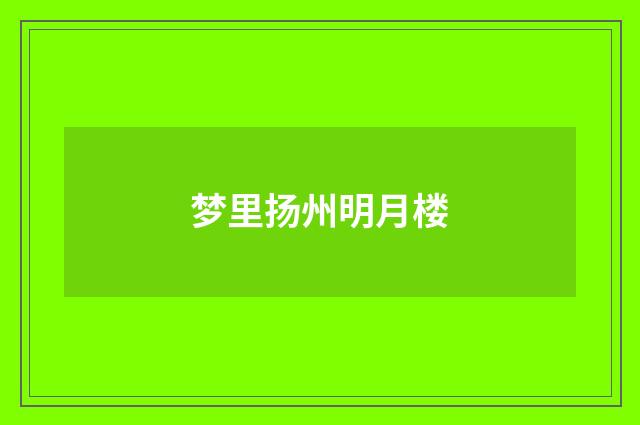 梦里扬州明月楼