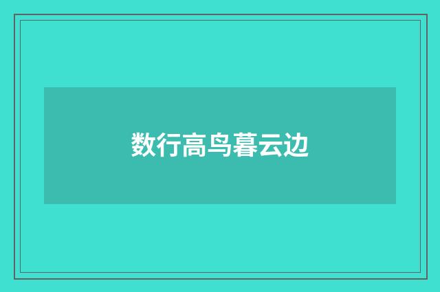 数行高鸟暮云边