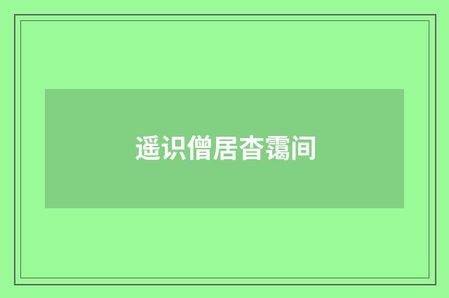 遥识僧居杳霭间