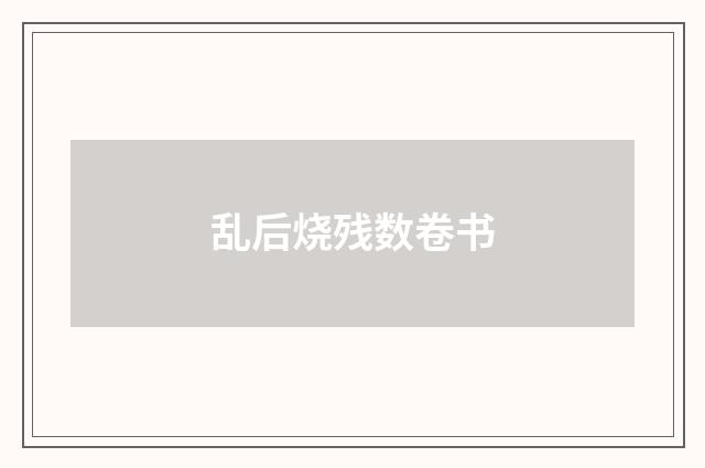 乱后烧残数卷书