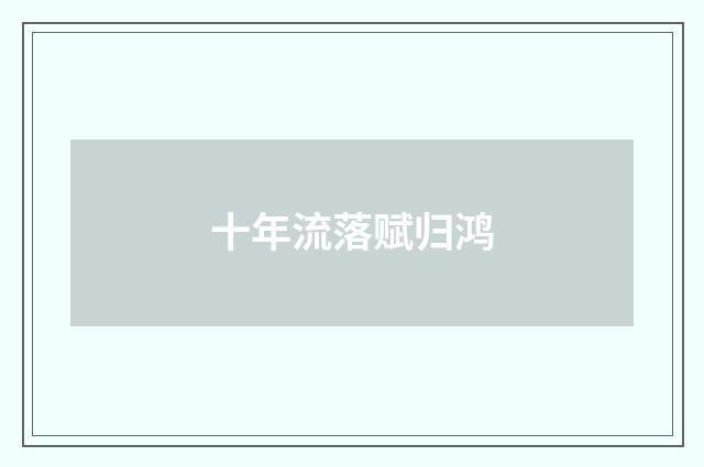 十年流落赋归鸿