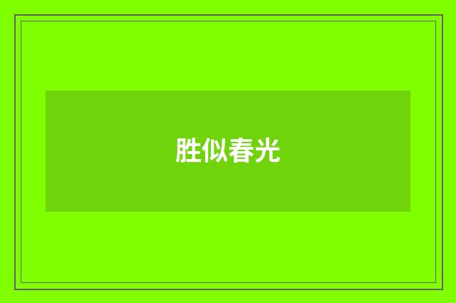 胜似春光