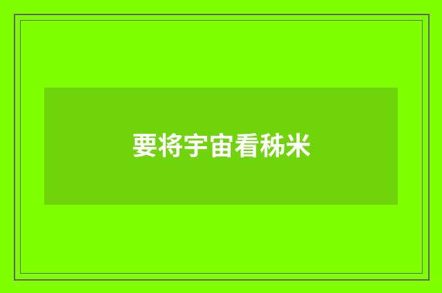 要将宇宙看秭米