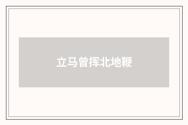 立马曾挥北地鞭