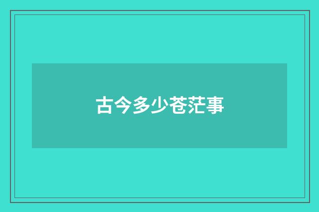 古今多少苍茫事