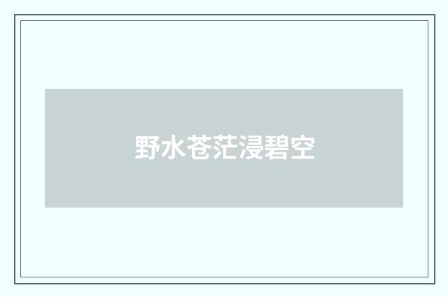 野水苍茫浸碧空