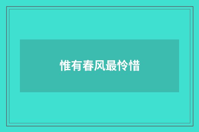 惟有春风最怜惜