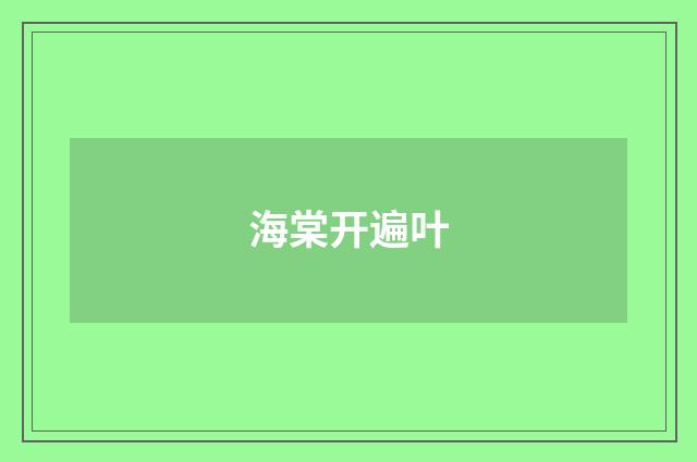 海棠开遍叶