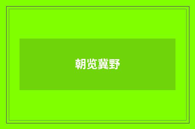 朝览冀野
