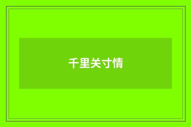 千里关寸情