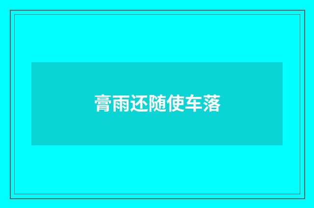 膏雨还随使车落