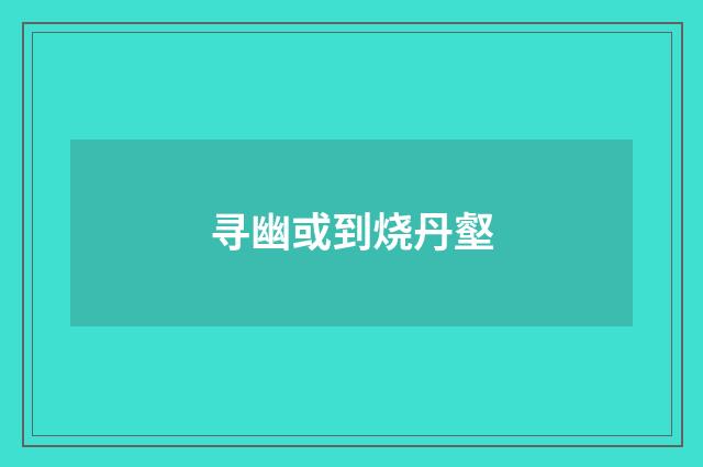 寻幽或到烧丹壑