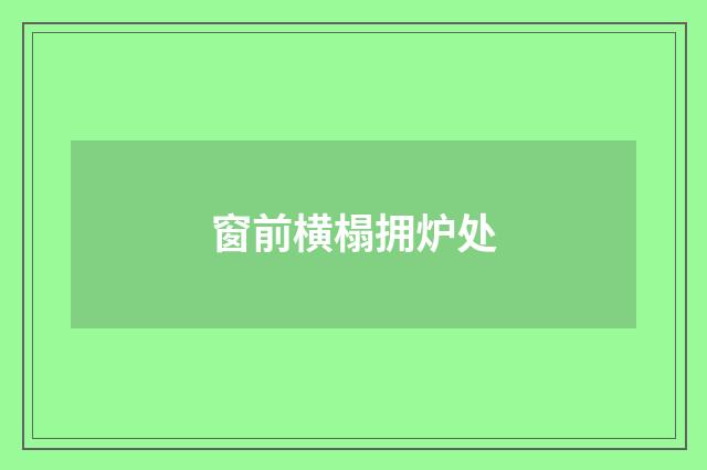 窗前横榻拥炉处