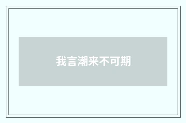 我言潮来不可期