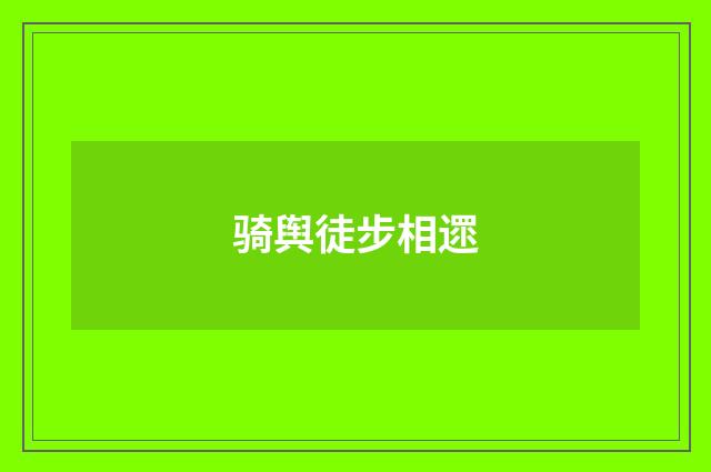骑舆徒步相遝
