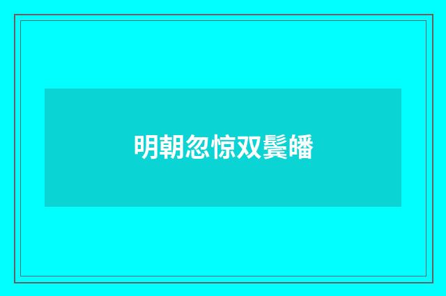 明朝忽惊双鬓皤