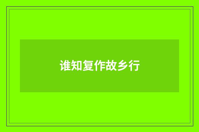 谁知复作故乡行