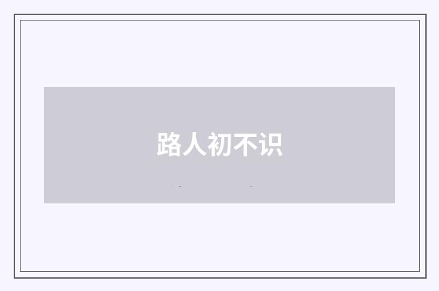 路人初不识