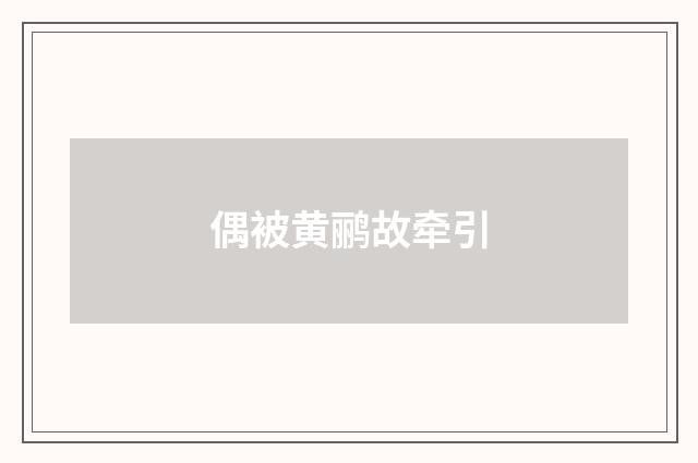 偶被黄鹂故牵引