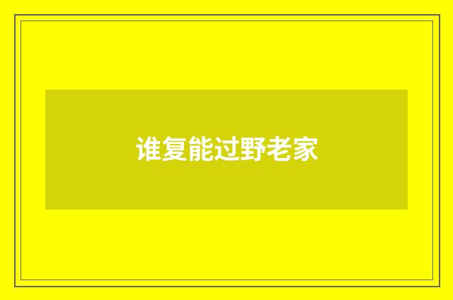 谁复能过野老家