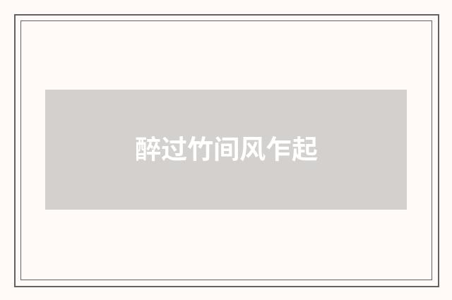 醉过竹间风乍起