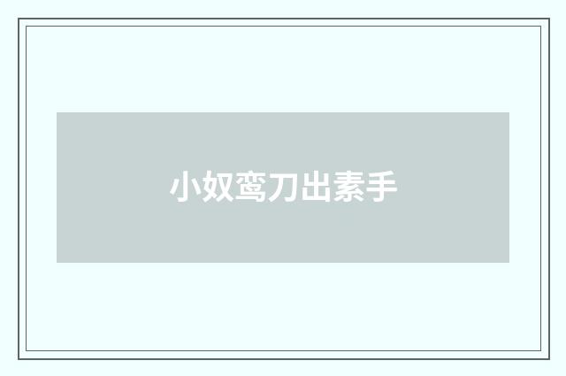 小奴鸾刀出素手