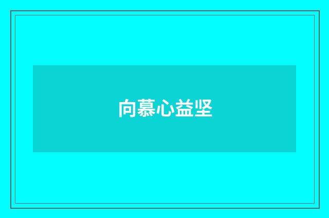 向慕心益坚