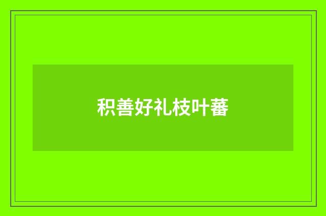 积善好礼枝叶蕃
