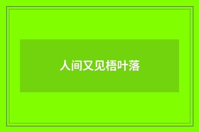 人间又见梧叶落