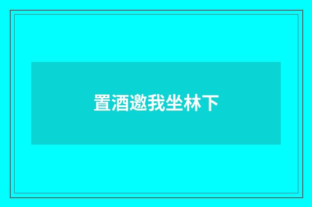 置酒邀我坐林下