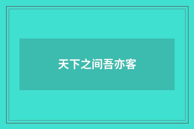 天下之间吾亦客