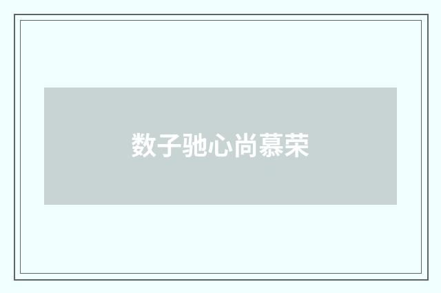 数子驰心尚慕荣