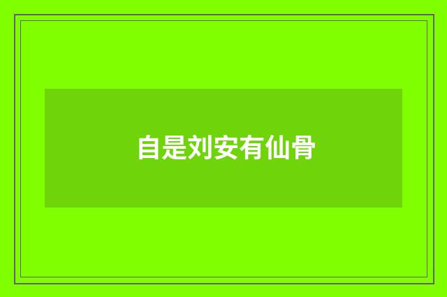 自是刘安有仙骨