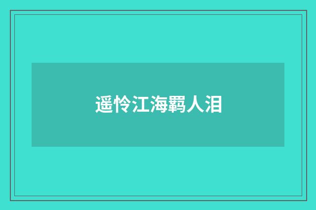 遥怜江海羁人泪